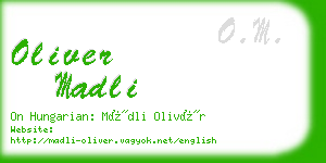 oliver madli business card